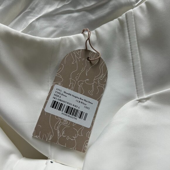 Meshki White Strapless Bow Mini Dress - Picture 2 of 5